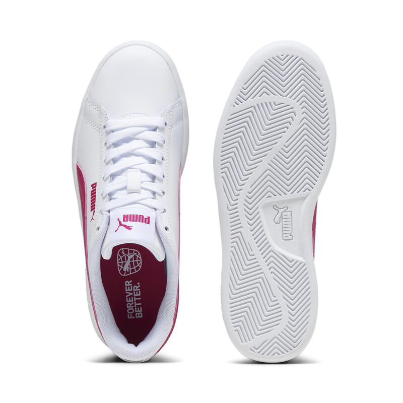Smash 3.0 leren sneakers voor jongeren PUMA White Pinktastic Pink