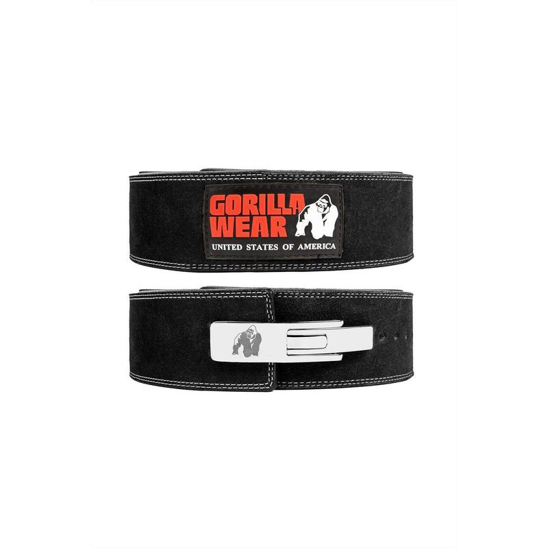 Gorilla Wear 4 Inch Leather Lever Belt Black