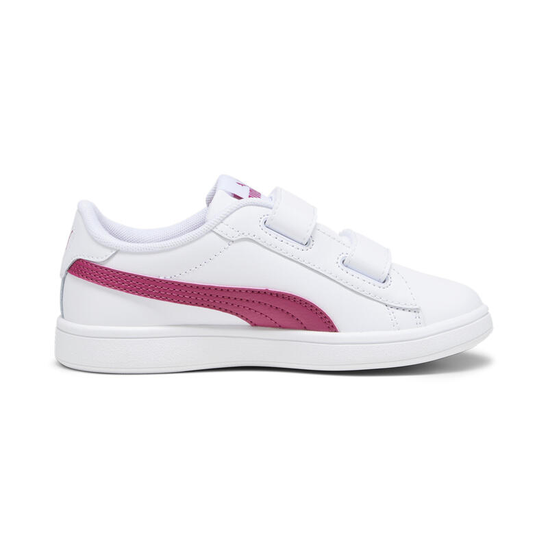 Smash 3.0 leren V sneakers voor kinderen PUMA White Pinktastic Pink