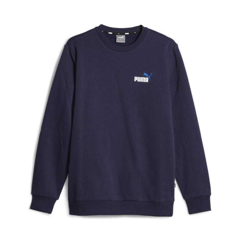 Sweat col rond bicolore et petit logo Essentials+ Homme PUMA Navy Blue