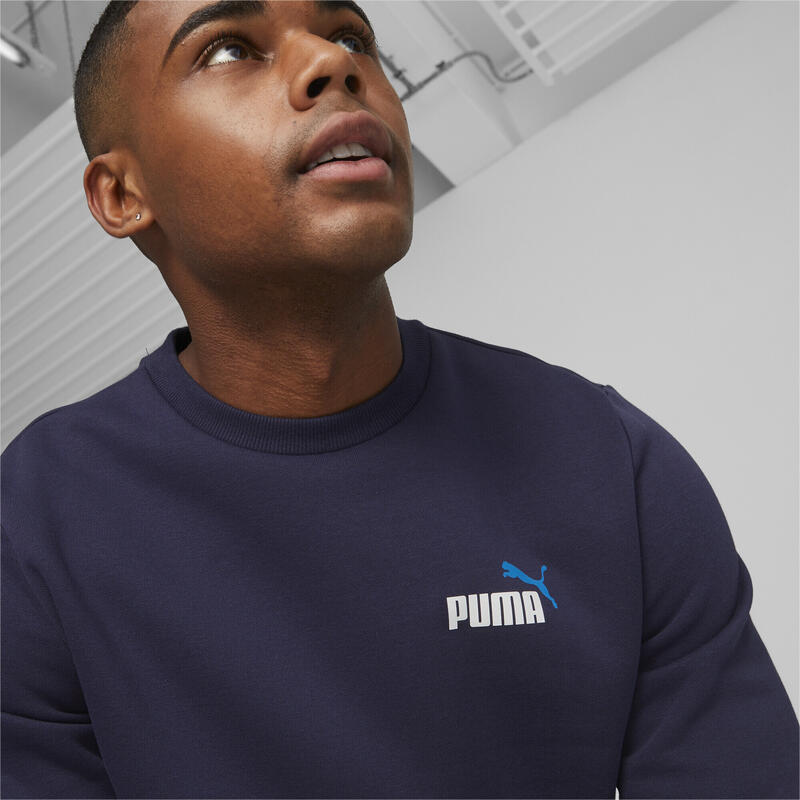Essentials+ 2 Colour Small Logo Crew Neck Sweatshirt Herren PUMA Navy Blue