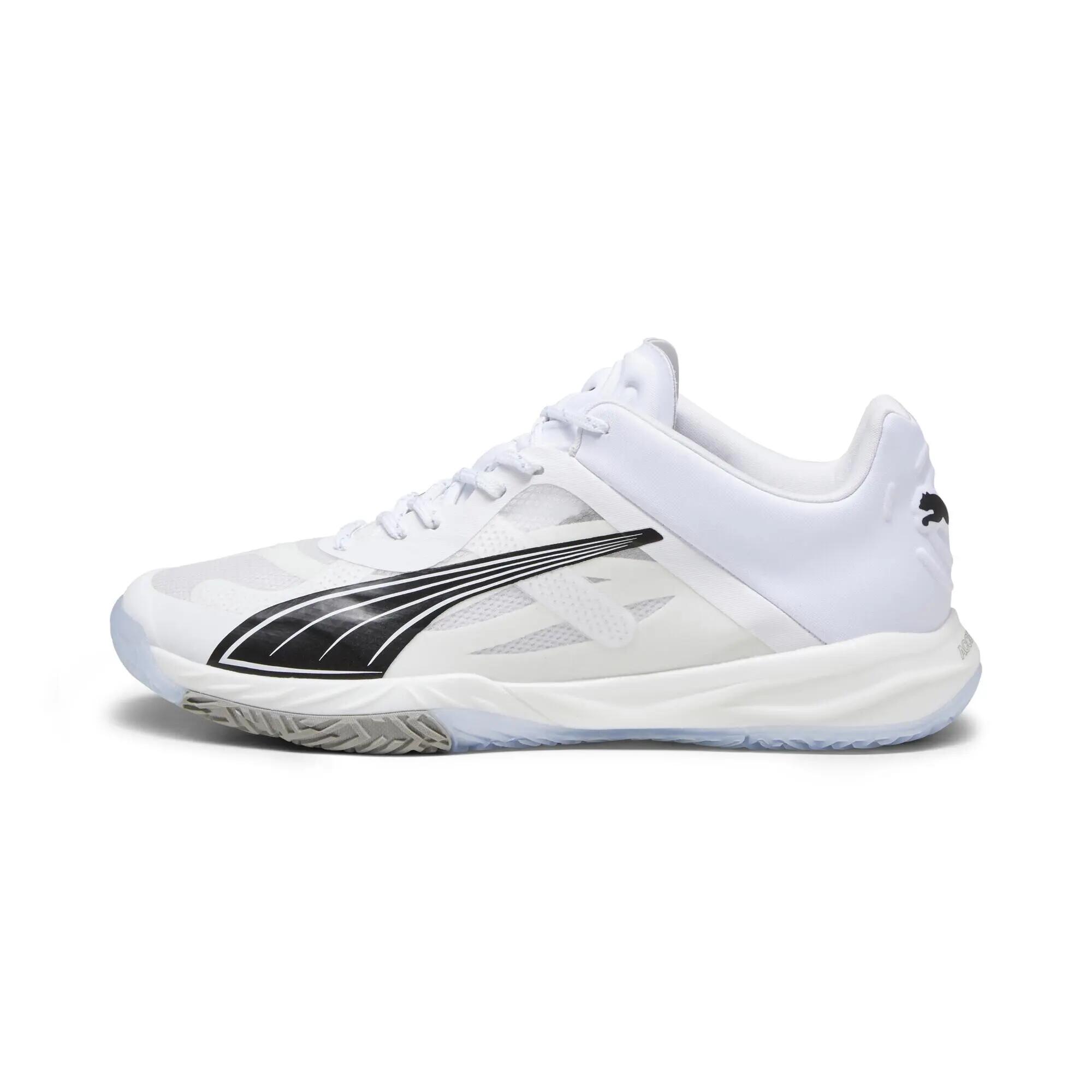 Accelerate NITRO SQD zaalschoenen PUMA White Black Concrete Gray 3/6