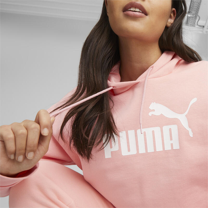 Essentials korte hoodie met logo voor dames PUMA Peach Smoothie Pink