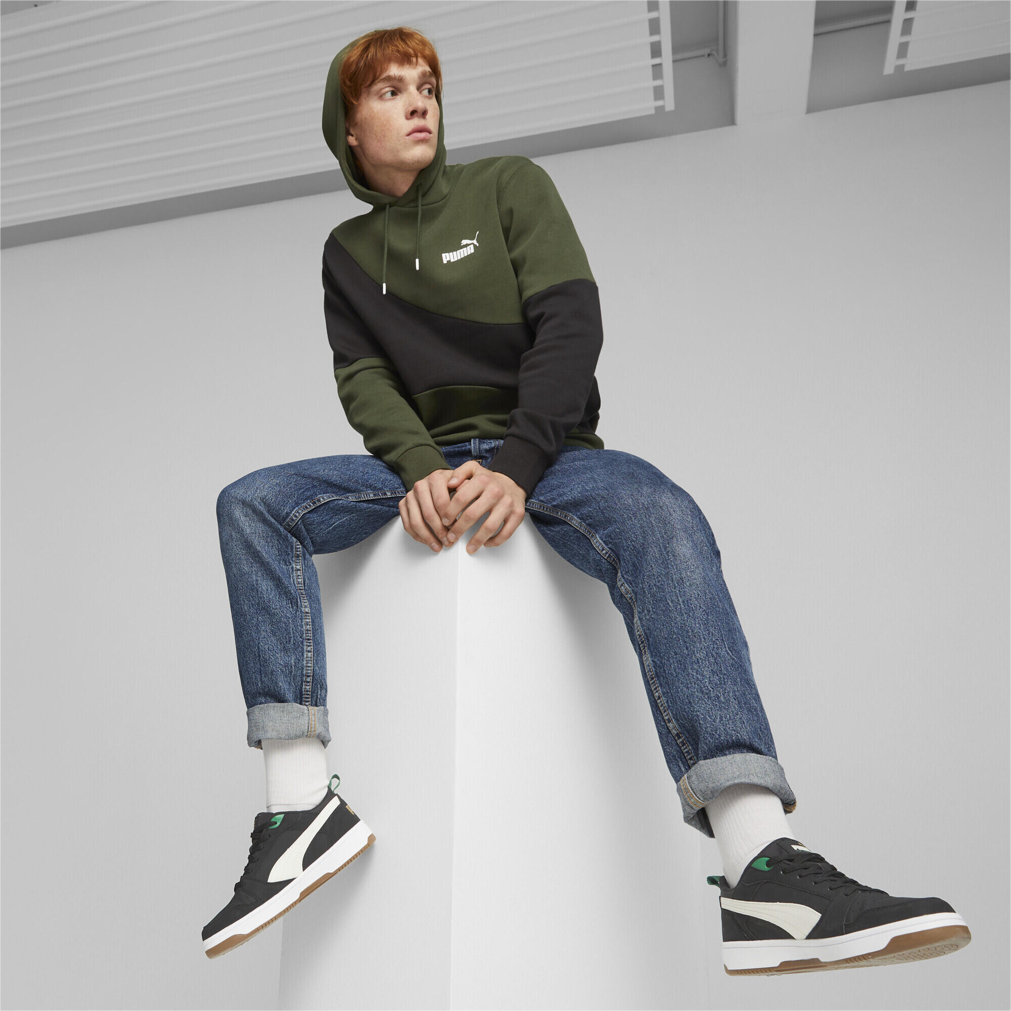 Hoodie PUMA POWER Cat Homme PUMA Myrtle Green 5/7