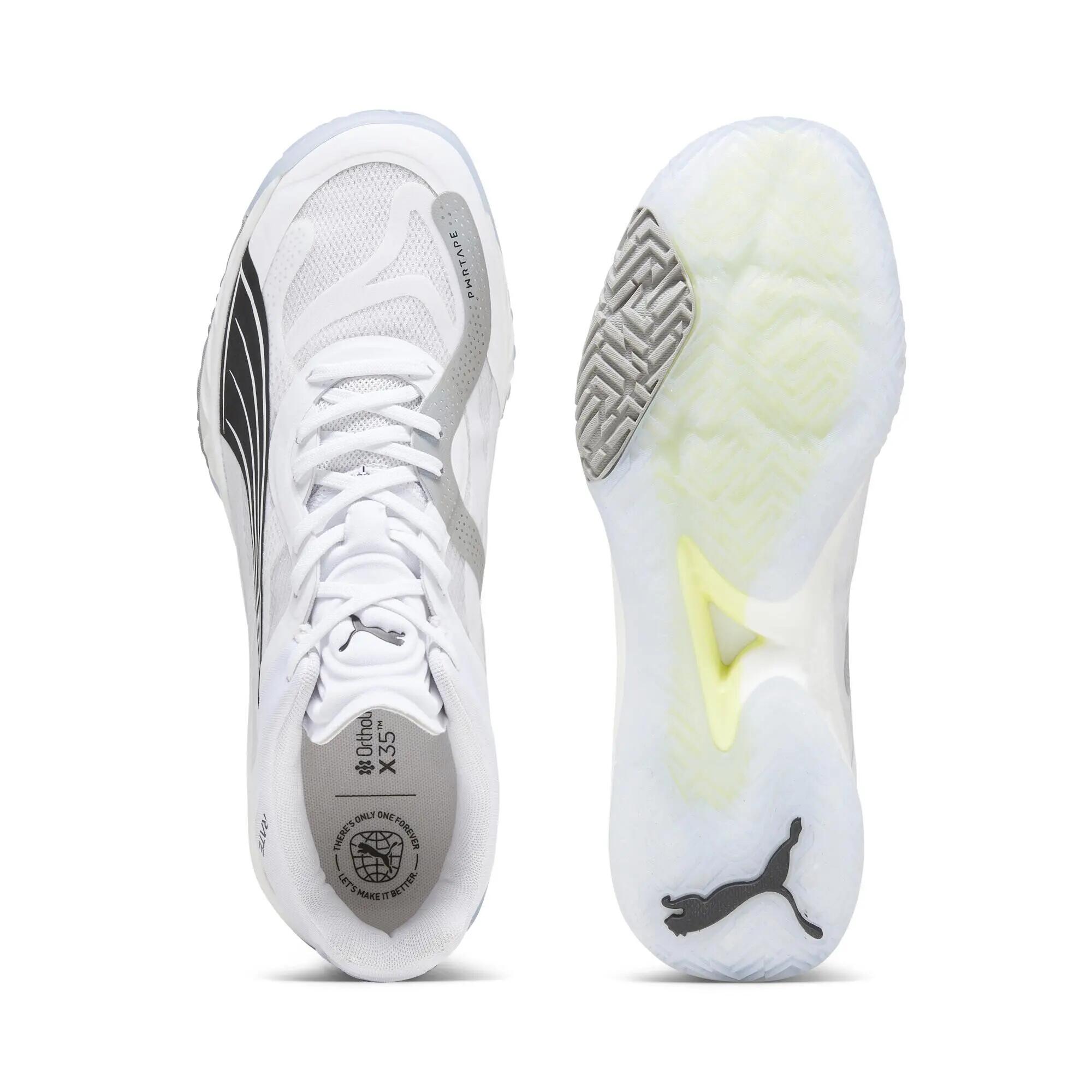 Accelerate NITRO SQD zaalschoenen PUMA White Black Concrete Gray 4/6