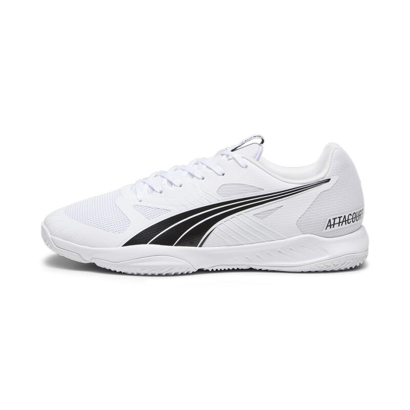 Attacourt Indoor Hallensportschuhe Herren PUMA White Black Concrete Gray