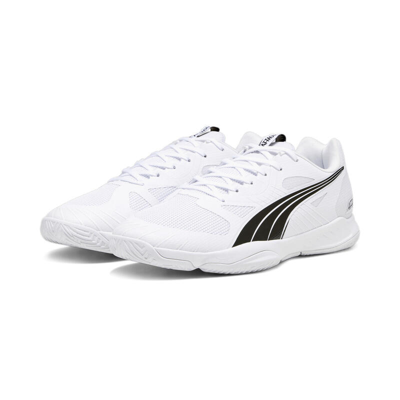 Attacourt Indoor Hallensportschuhe Herren PUMA White Black Concrete Gray