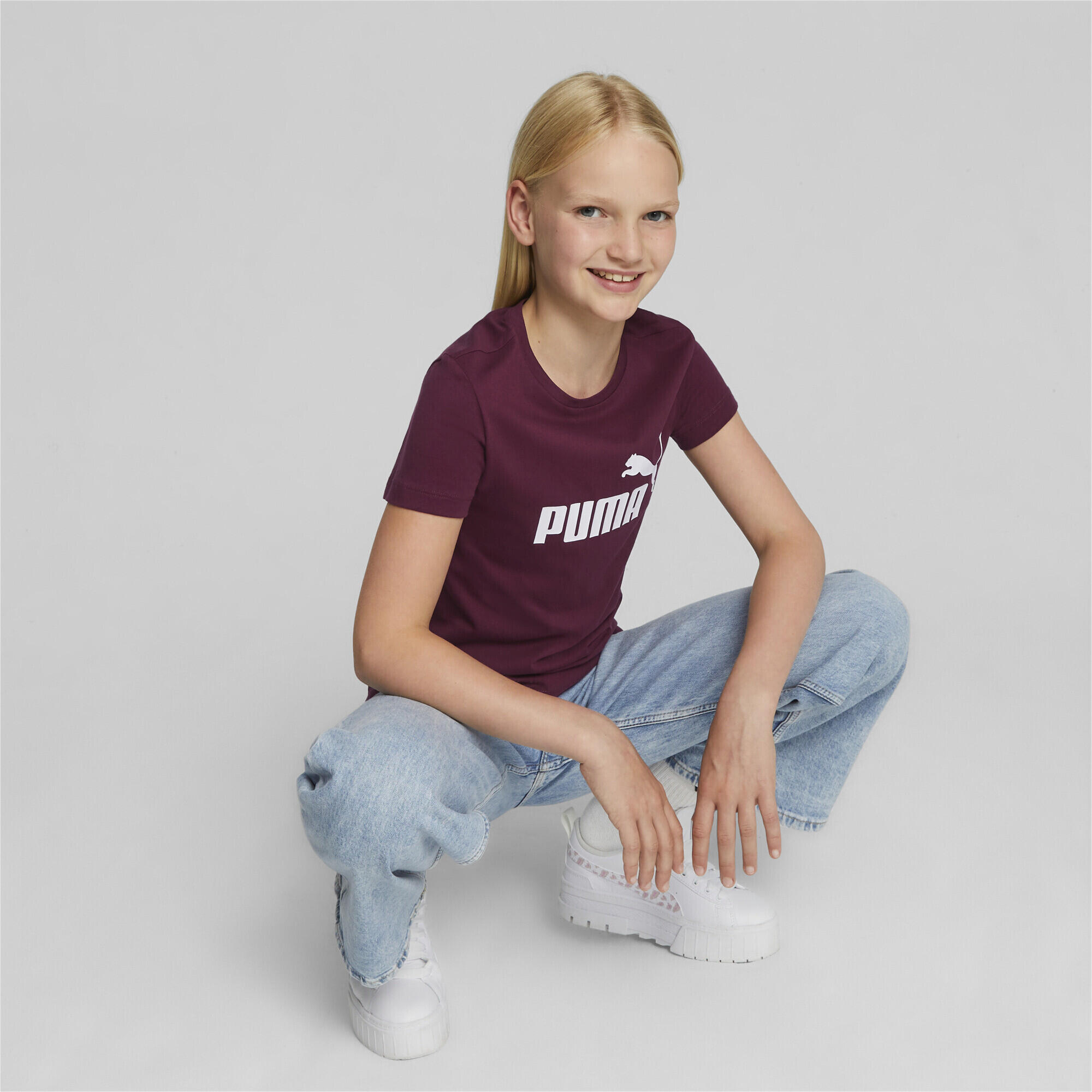 T-shirt Essentials Logo Enfant et Adolescent PUMA Dark Jasper Red 4/5