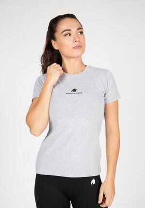 Camiseta Musculación Manga Corta Mujer GORILLA WEAR Estero Gris
