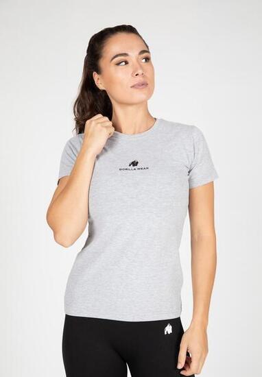Camiseta Musculación Manga Corta Mujer GORILLA WEAR Estero Gris