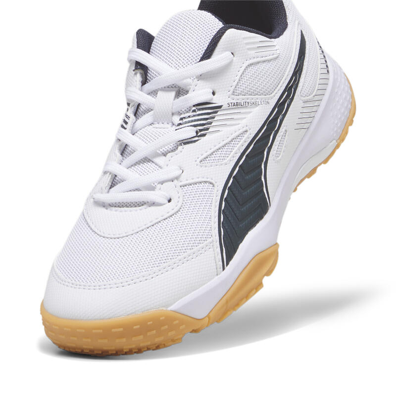 Solarflash II Hallen-Sportschuhe Jugendliche PUMA White Shadow Gray Gum Beige