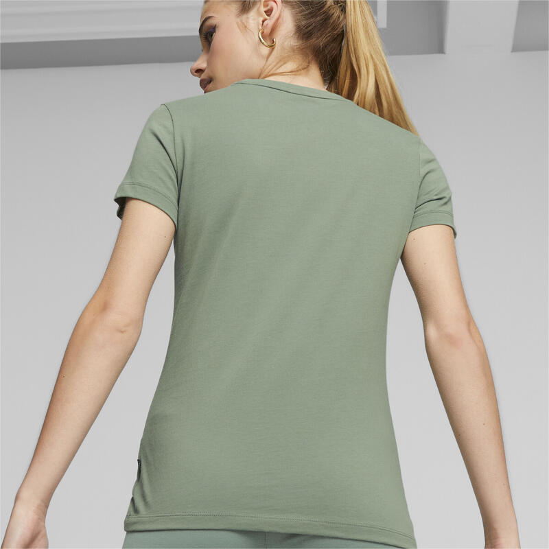 T-shirt PUMA com logótipo essencial para mulher, verde eucalipto