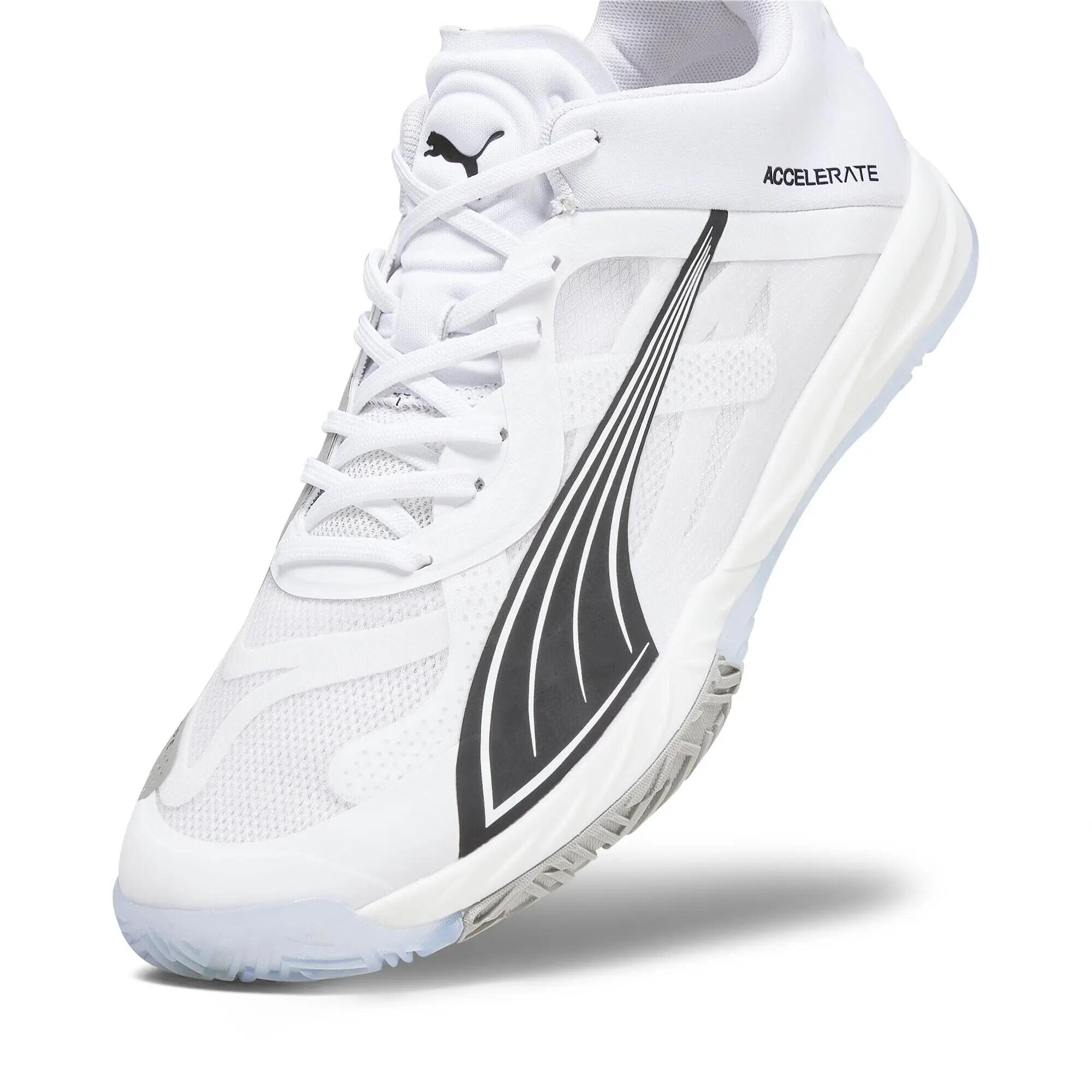 Accelerate NITRO SQD zaalschoenen PUMA White Black Concrete Gray 6/6
