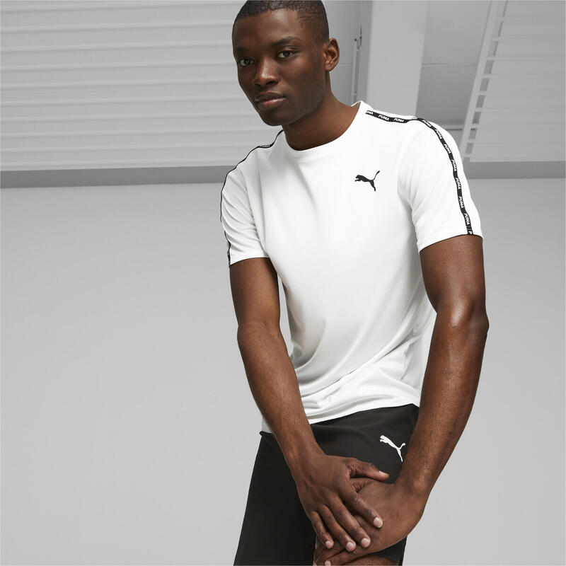 PUMA FIT Taped training T-shirt voor heren PUMA White