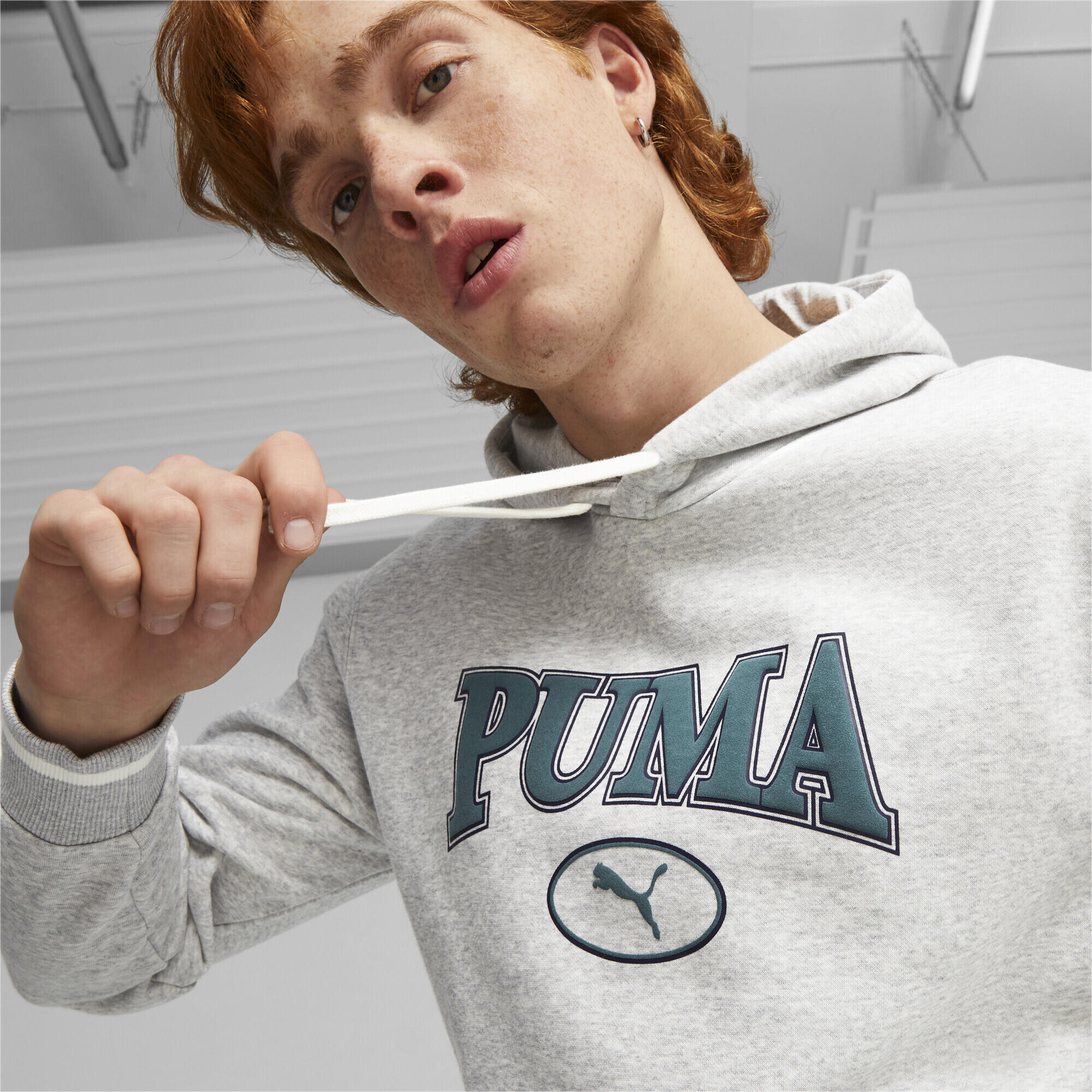 Hoodie PUMA SQUAD Homme PUMA Light Gray Heather 4/6