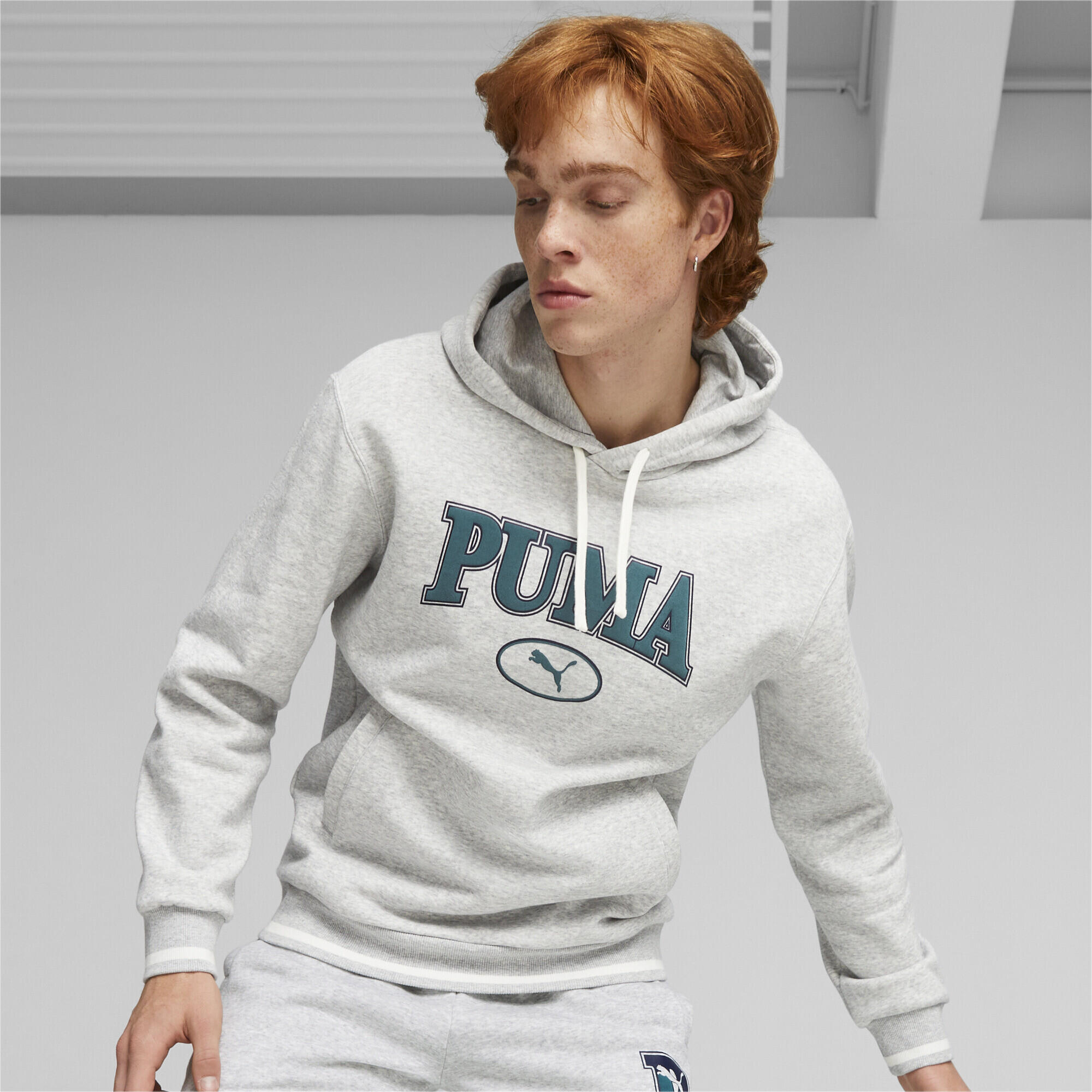 Hoodie PUMA SQUAD Homme PUMA Light Gray Heather 2/6