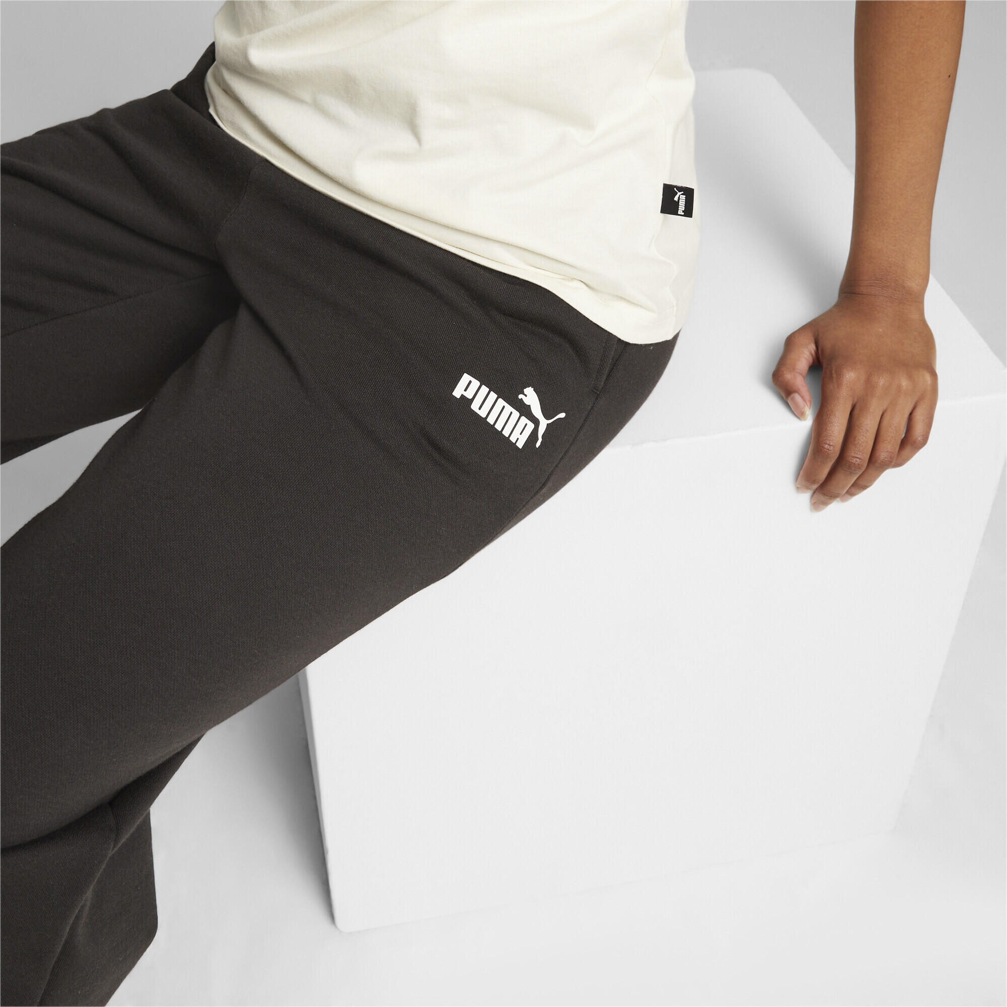 ESS+ Straight Leg Jogginghose Damen PUMA Black 3/7