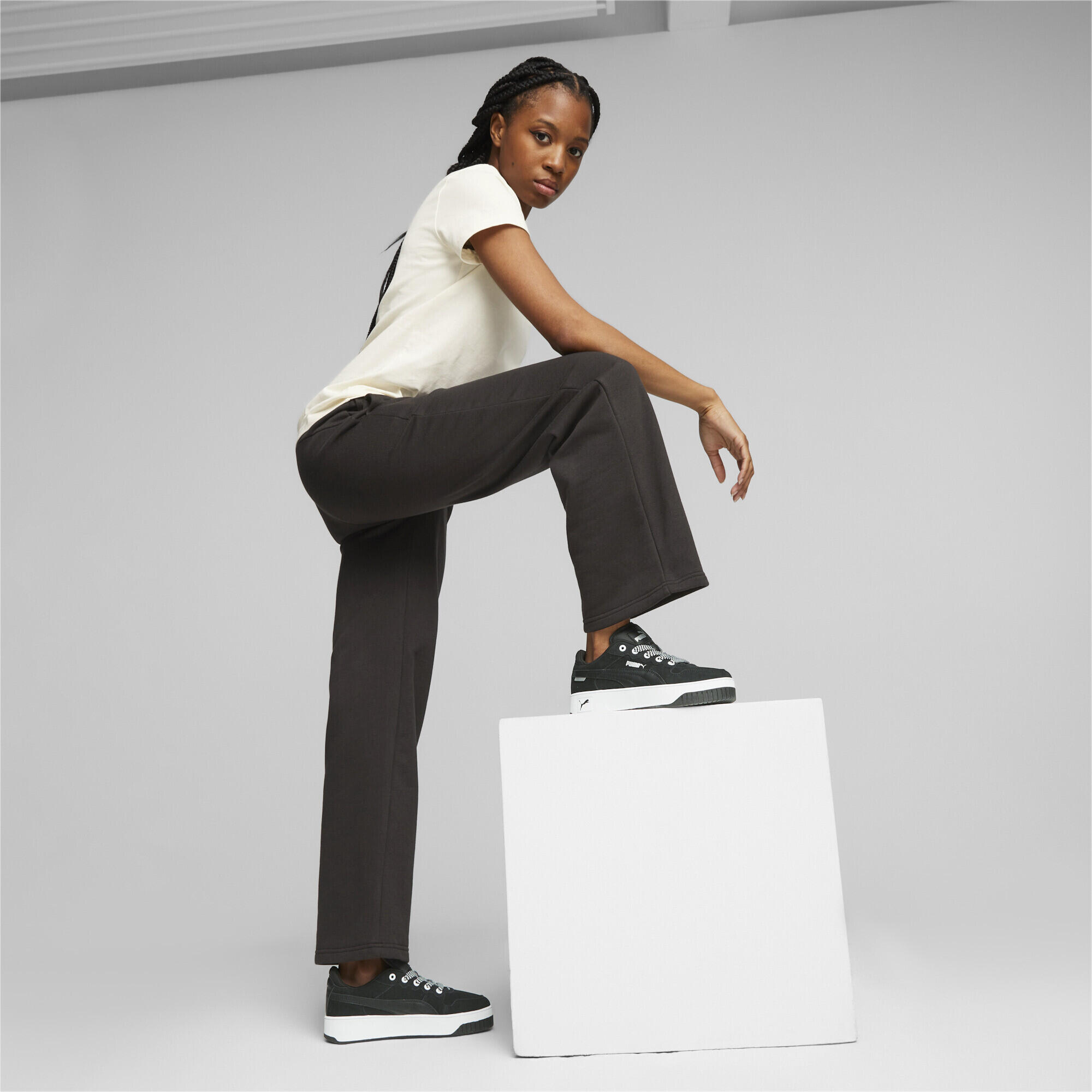 ESS+ Straight Leg Jogginghose Damen PUMA Black 4/7