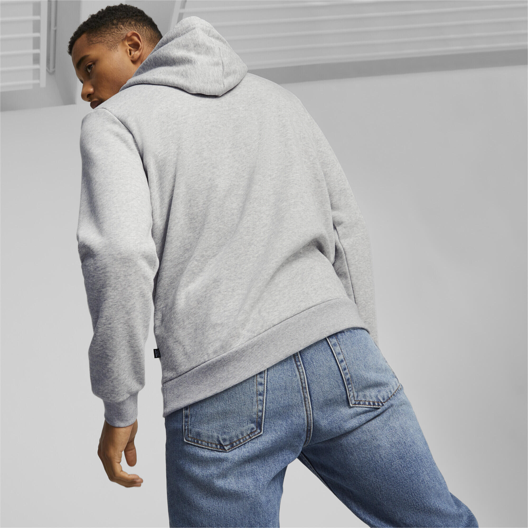 Hoodie à petit logo bicolore Essentials+ Homme PUMA Light Gray Heather 3/7