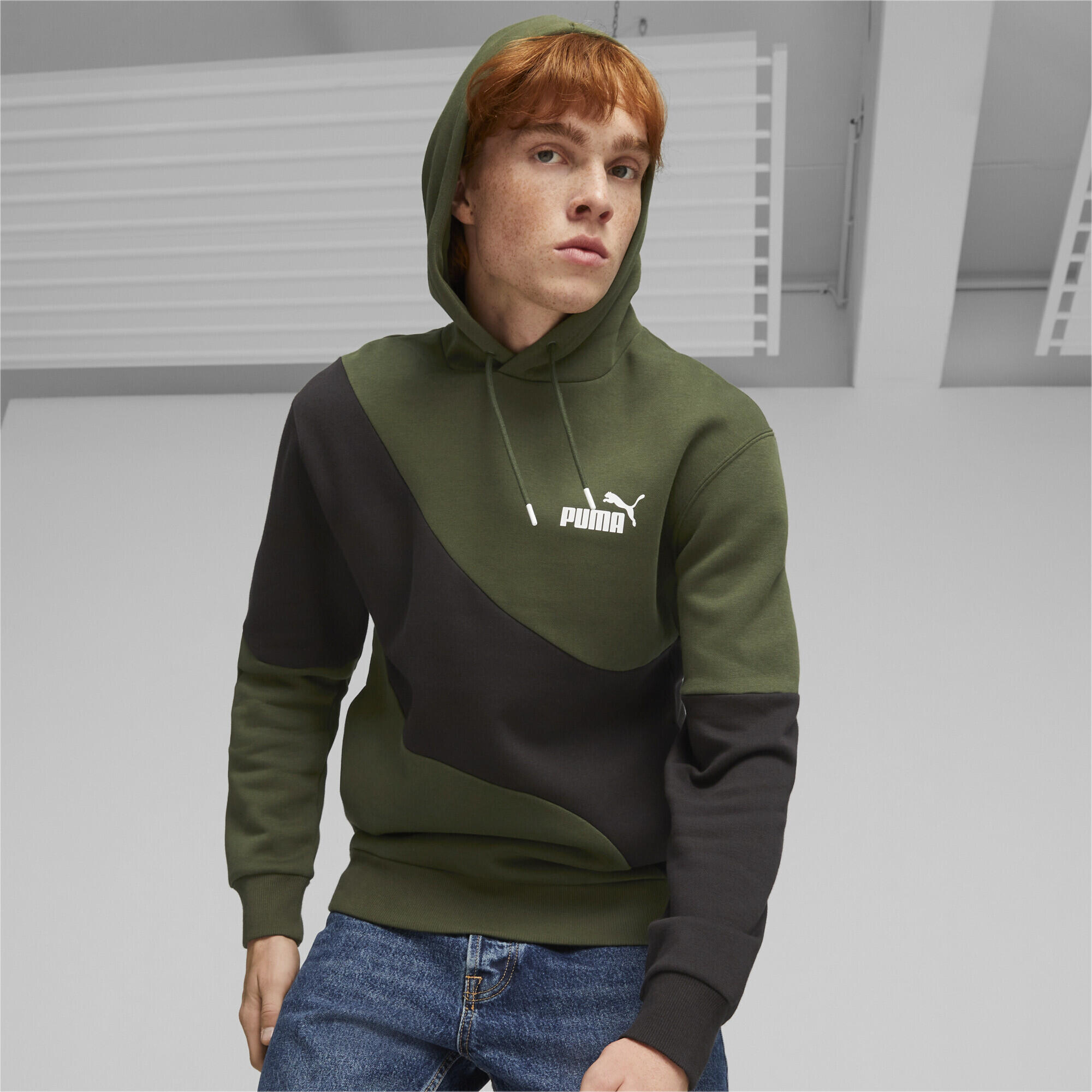 Hoodie PUMA POWER Cat Homme PUMA Myrtle Green 2/7