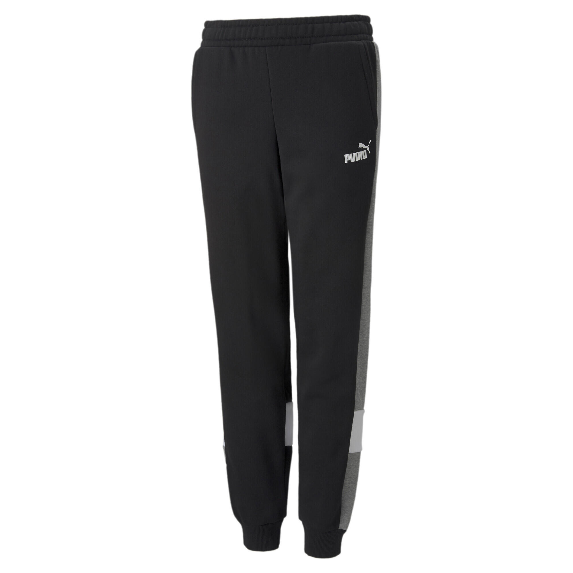 PUMA Dětské tepláky Bottoms Puma Essentials+ Colorblock Černý