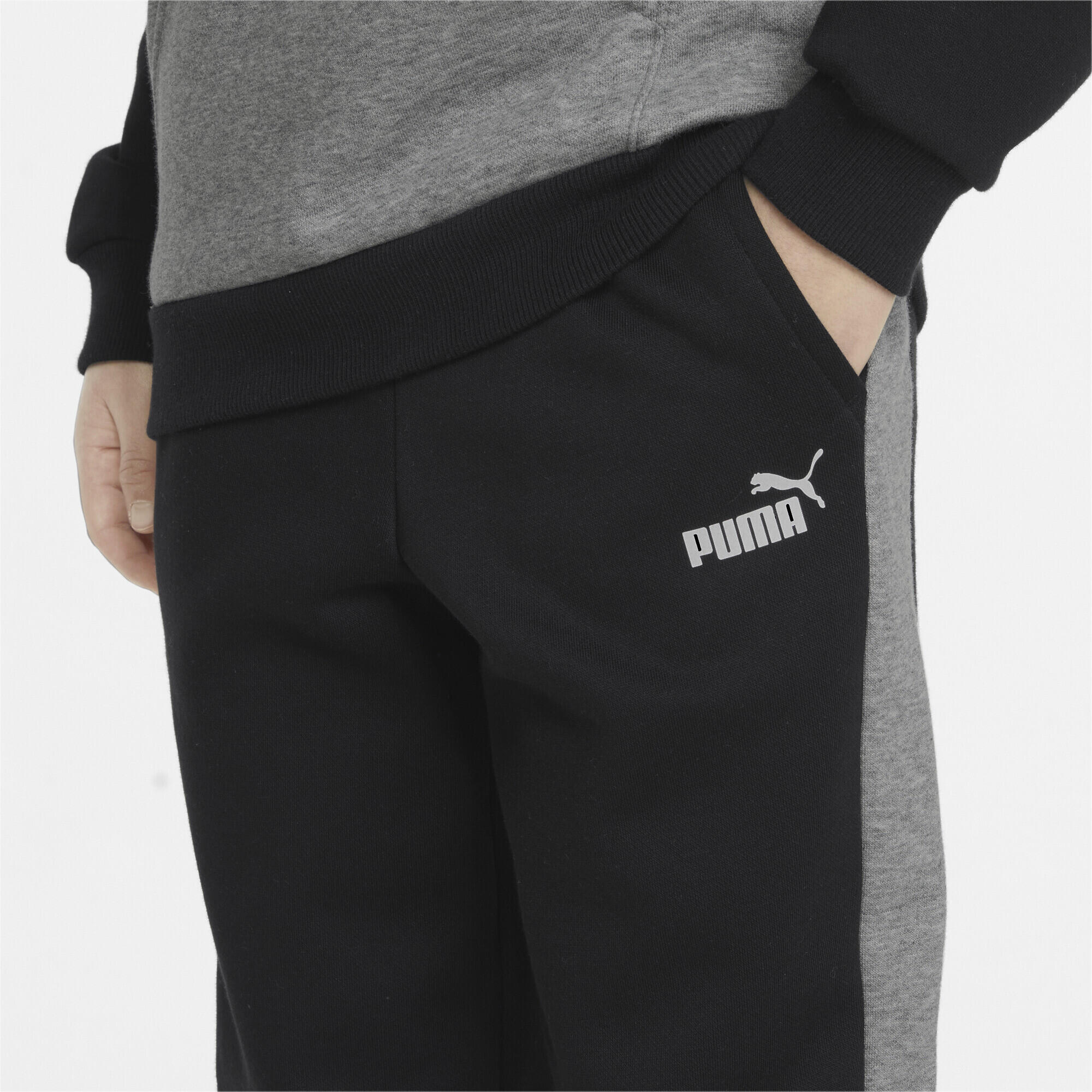 Pantaloni della tuta Essentials+ a blocchi di colore da ragazzi PUMA Black 5/6