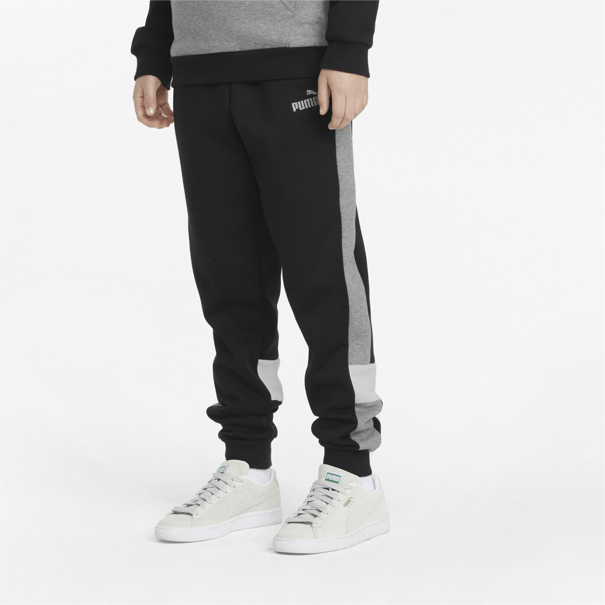 Pantaloni della tuta Essentials+ a blocchi di colore da ragazzi PUMA Black 2/6