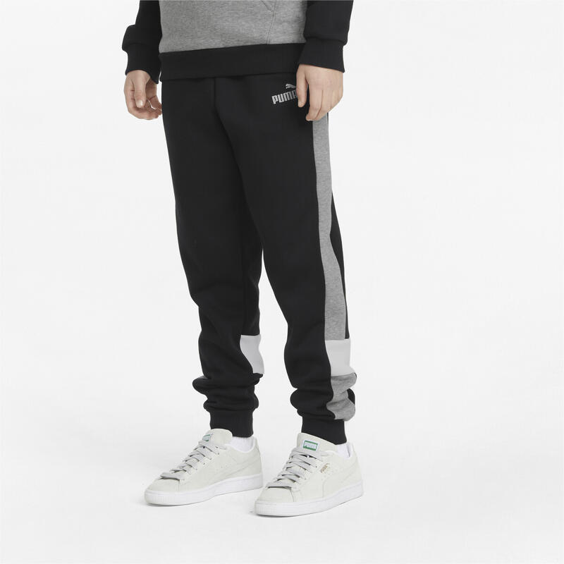 Pantalon de Trening pentru Copii Puma Essentials+ Colorblock Negru