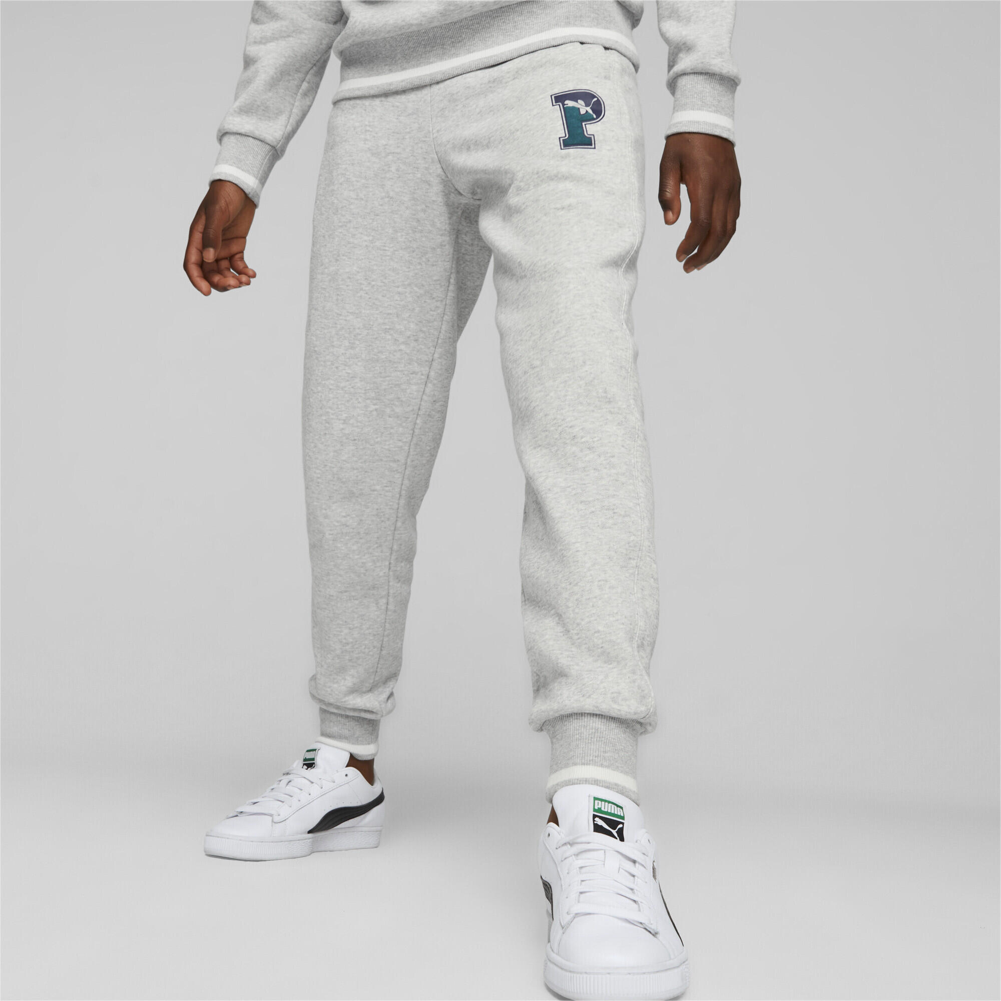 Pantaloni della tuta PUMA SQUAD in pile da ragazzo PUMA Light Gray Heather 2/5