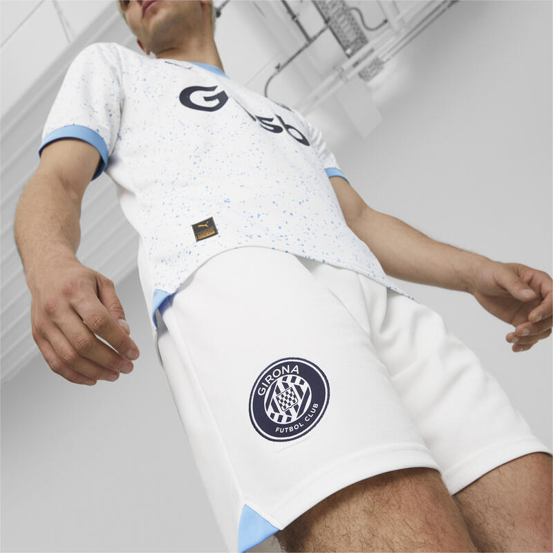 Shorts de fútbol Girona FC PUMA White Navy Blue