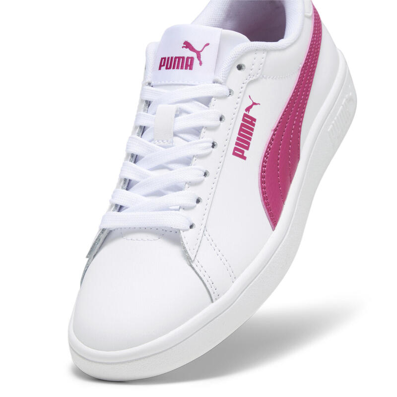 Sneakers Smash 3.0 Leather da ragazzi PUMA White Pinktastic Pink