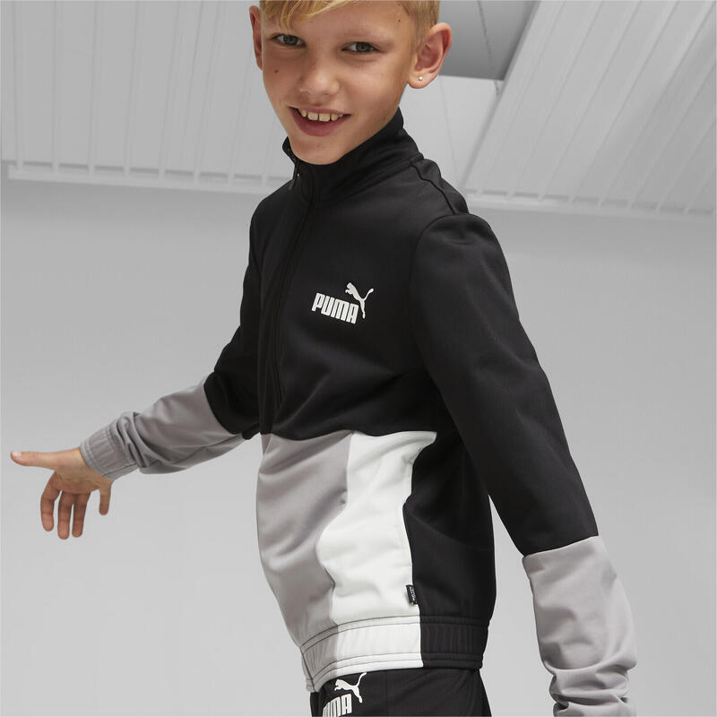Costum din polietilenă pentru tineret colorblock PUMA Black