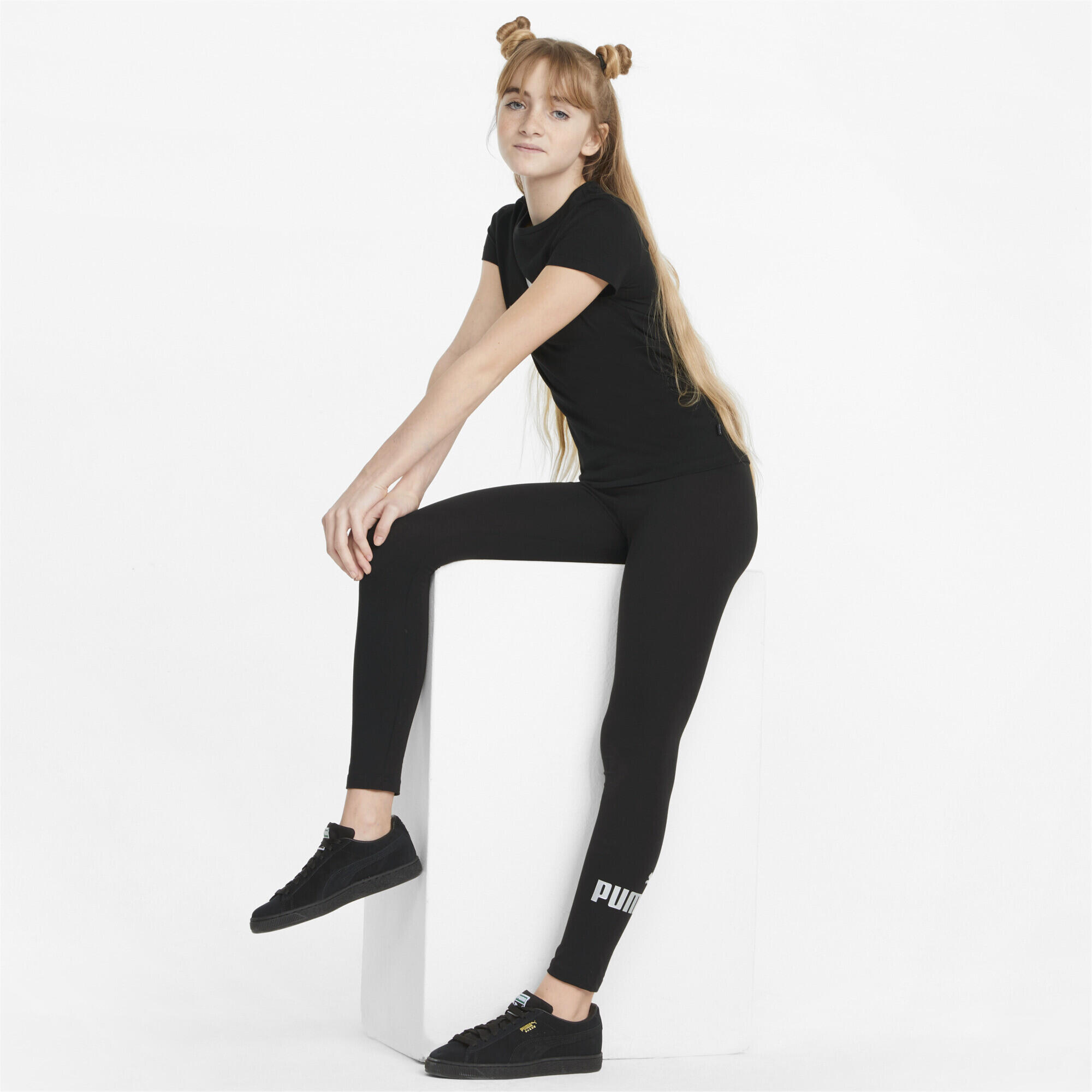 Essentials+ Leggings mit Logo Mädchen PUMA Black 4/7