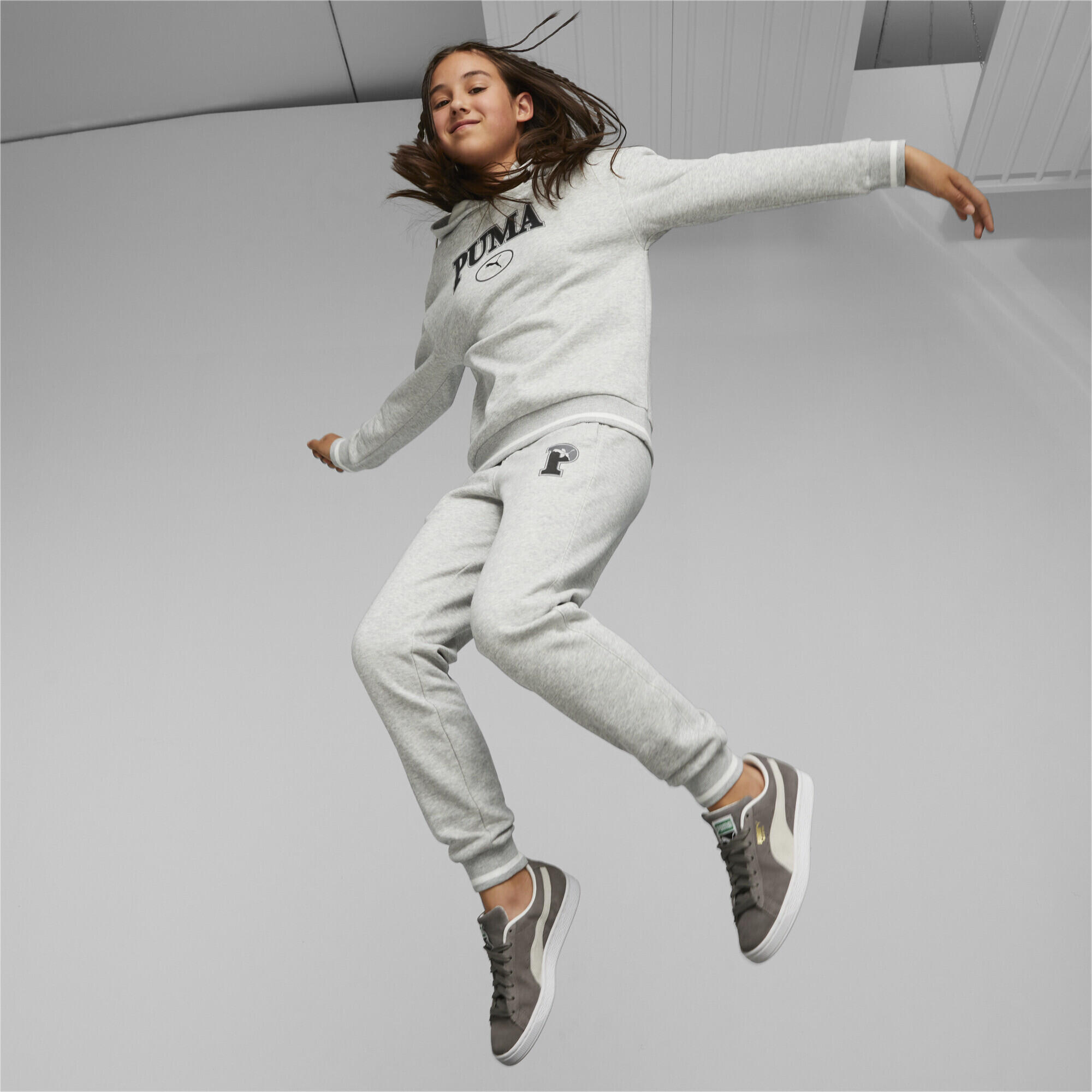 Hoodie PUMA SQUAD Enfant et Adolescent PUMA Light Gray Heather 3/5