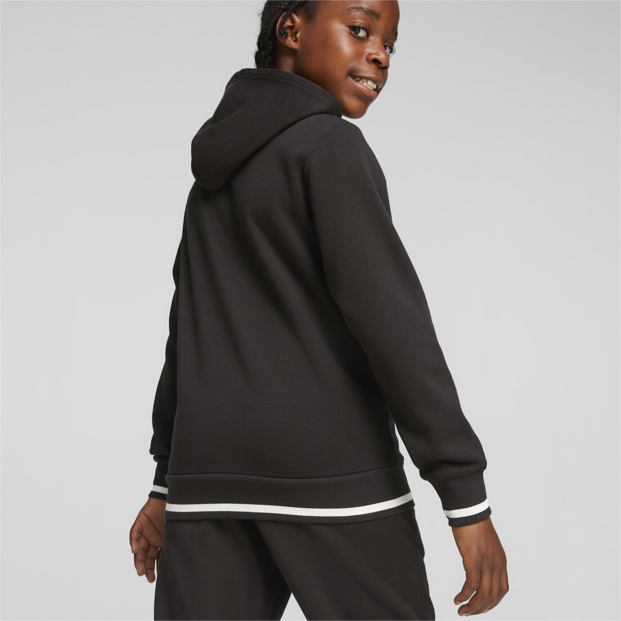 Felpa con zip integrale e cappuccio PUMA SQUAD in pile da ragazzo PUMA Black 4/5