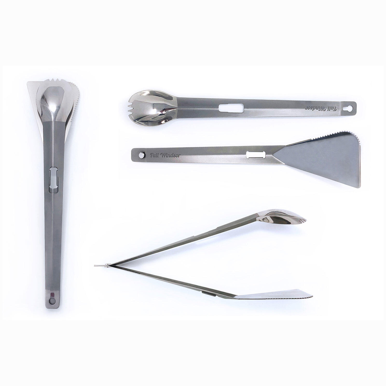 FULL WINDSOR DE SPLITTER MULTIFUNCTIONEEL BESTEK - BIVAK WANDELEN KAMPEREN - PUUR TITANIUM