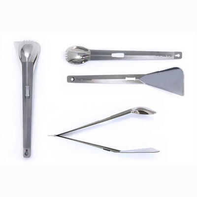 De splitter multifunctioneel bestek - bivak wandelen kamperen - puur titanium
