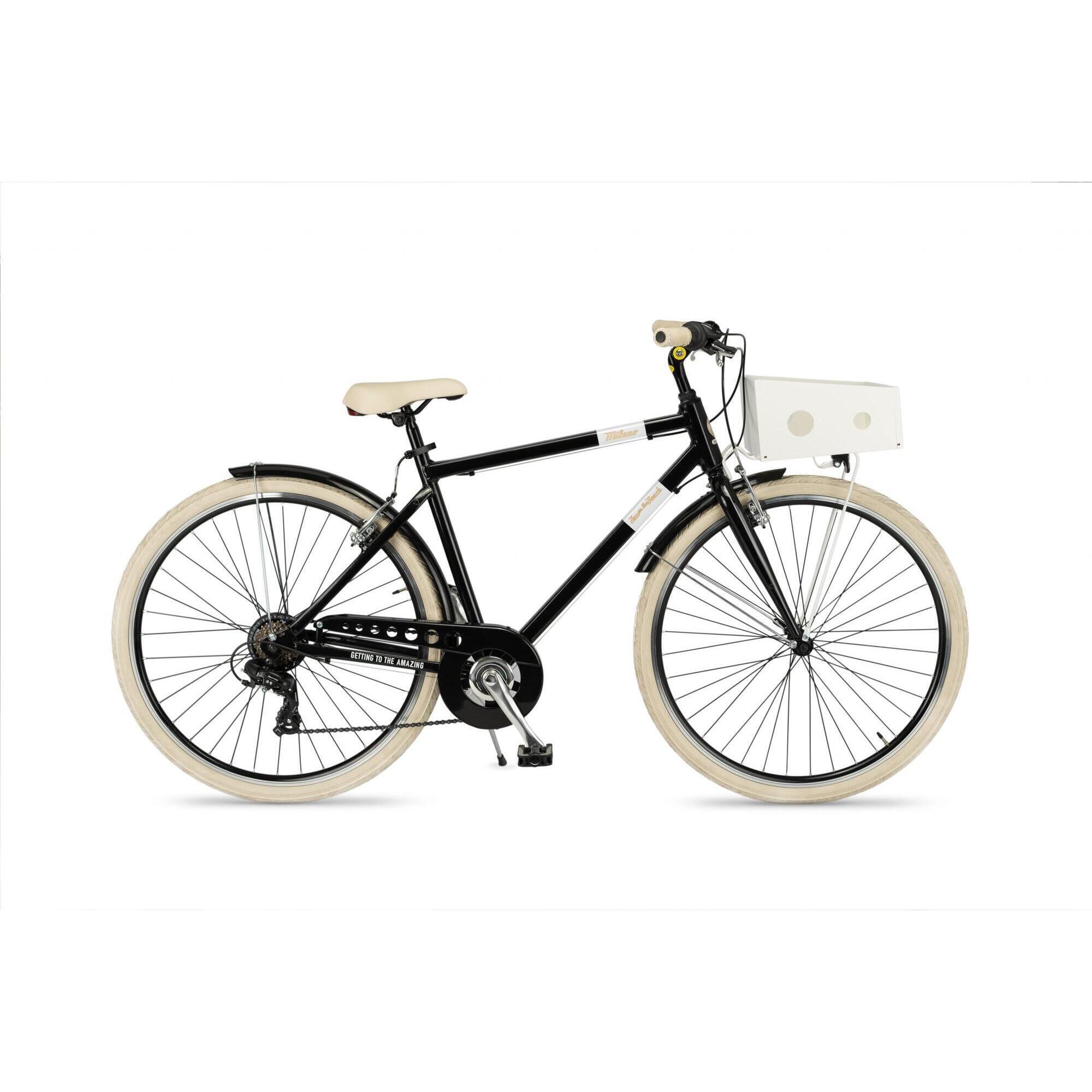 AIRBICI Bicicletta Milano Uomo nera 28" alluminio 6 velocità.