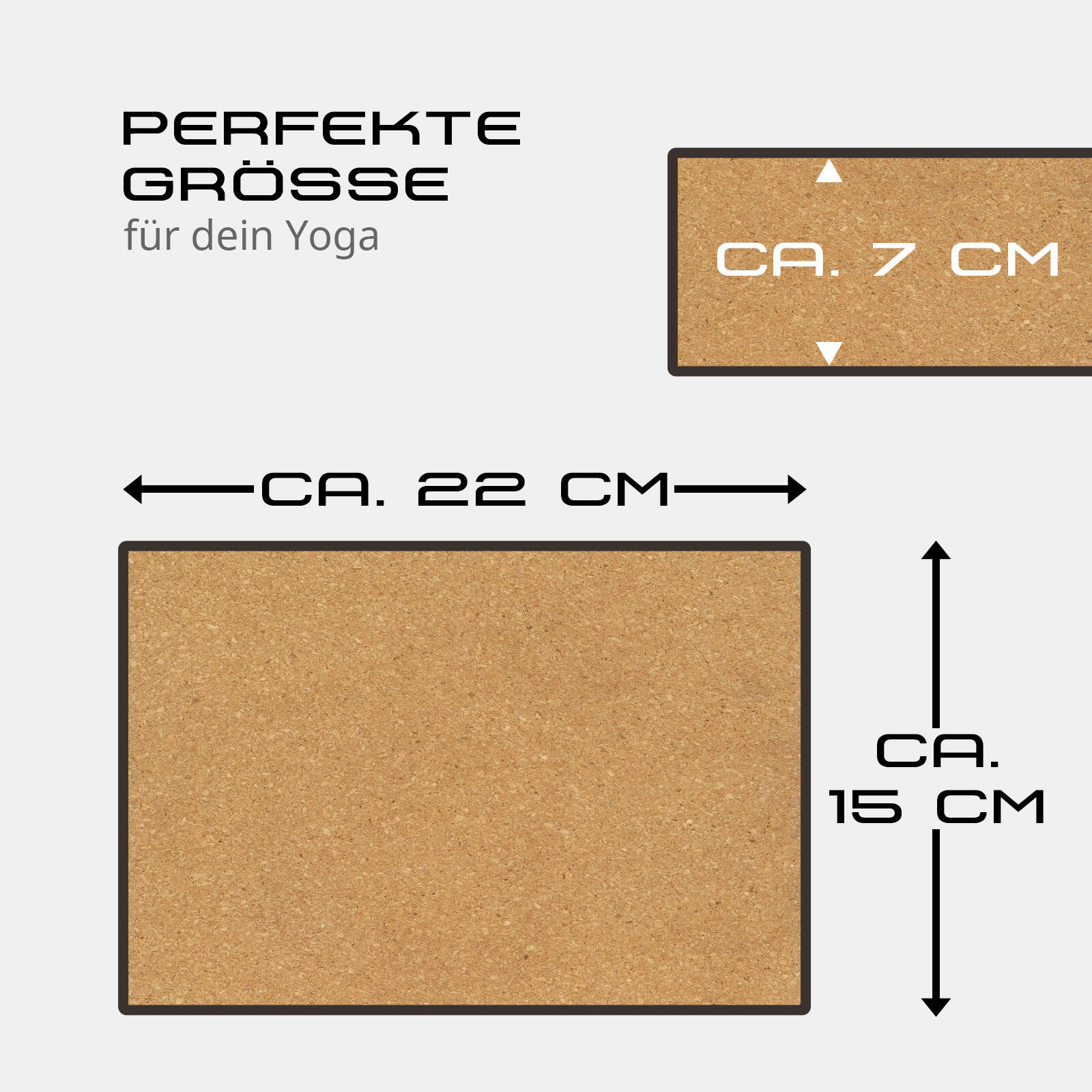 YOGA BLOCK KORK 22 CM X 15 CM X 7 CM DEUSER® 3/3