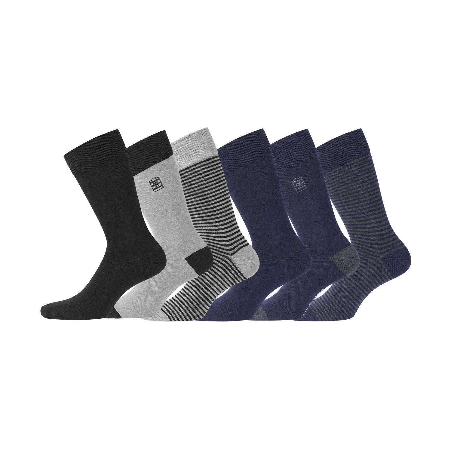 Lot de 6 Paires de Chaussettes de ville coton homme SERGE BLANCO Decathlon