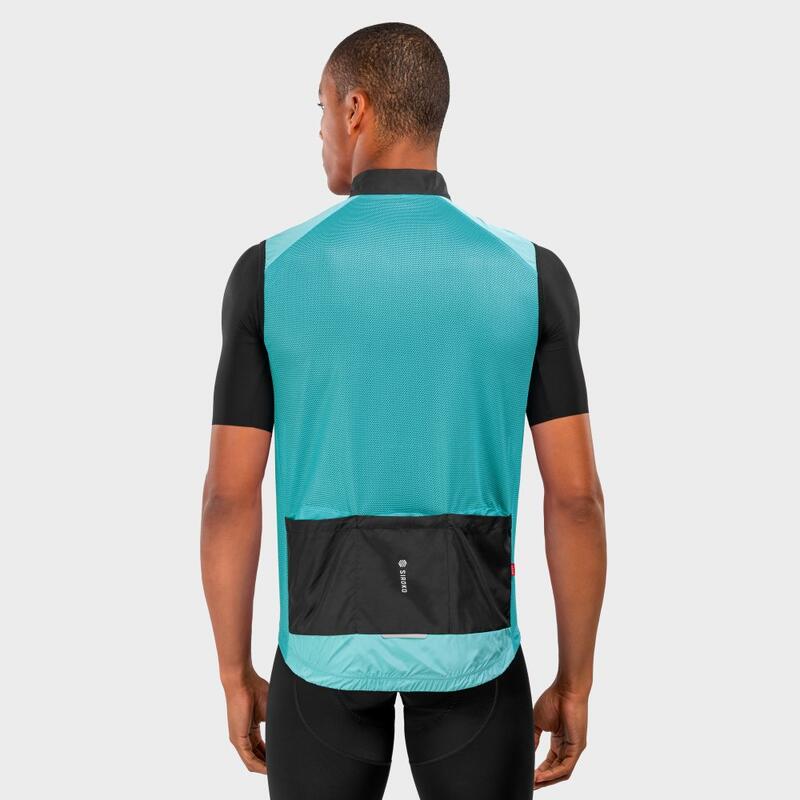 Gilet vélo coupe-vent homme Cyclisme V1 Frost Cyan