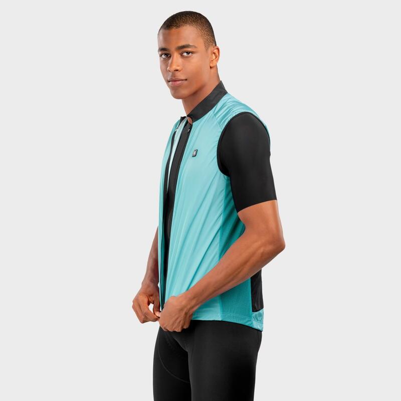 Gilet vélo coupe-vent homme Cyclisme V1 Frost Cyan