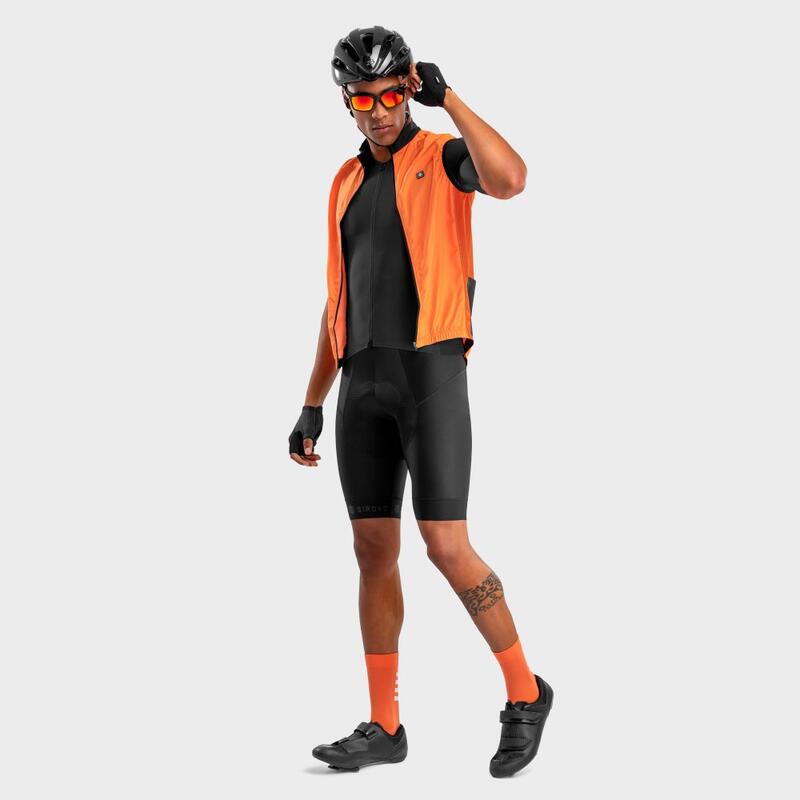 Gilet vélo coupe-vent homme Cyclisme V1 Season Orange Vif