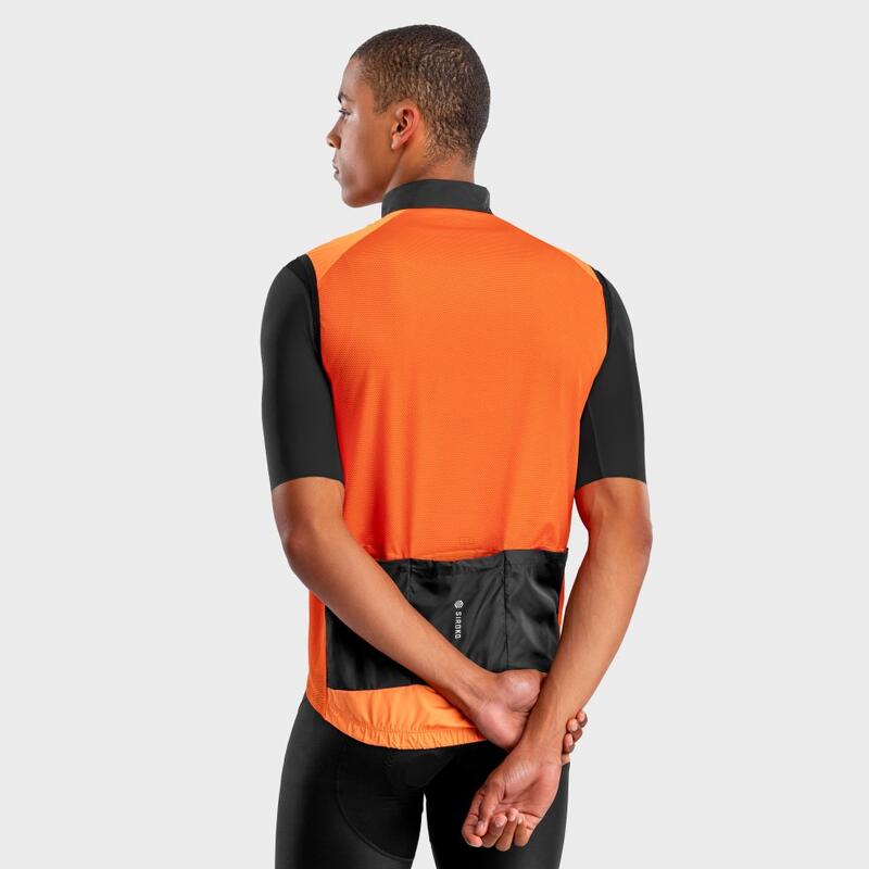 Gilet vélo coupe-vent homme Cyclisme V1 Season Orange Vif