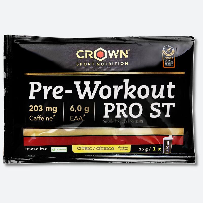 Caja de 24 sobres de pre-entreno 'Pre-Workout ST' de 15 g Cítrico