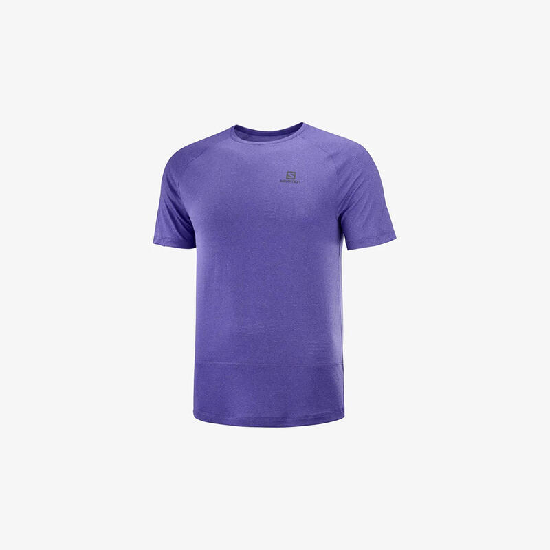 Cross Run Adult Men Fast Drying Trail Running Short Sleeves Tee - Purple
