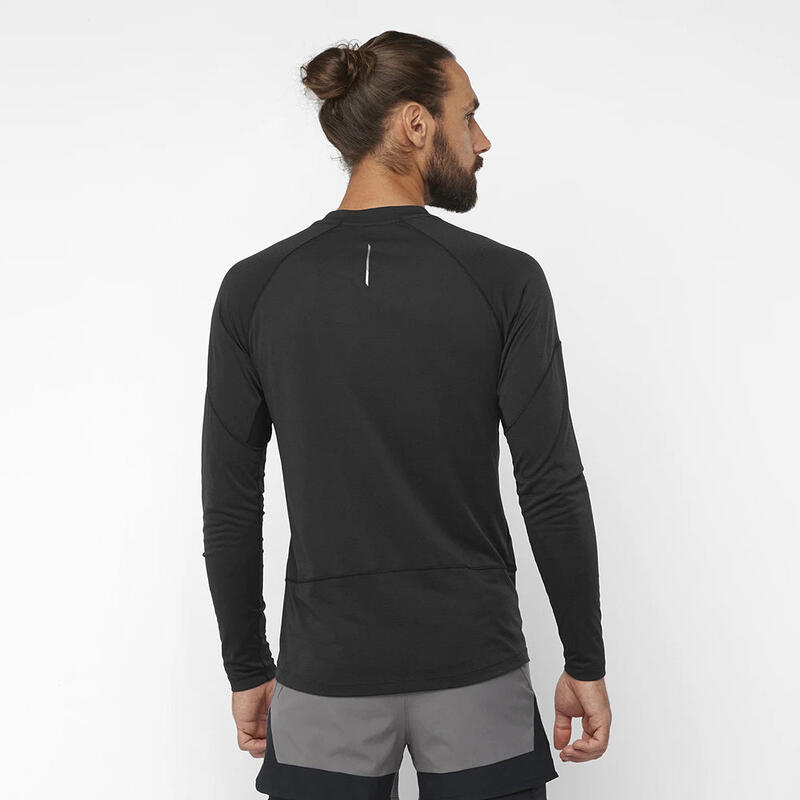 Cross Run Men Trail Running Long Sleeves Tee - Black