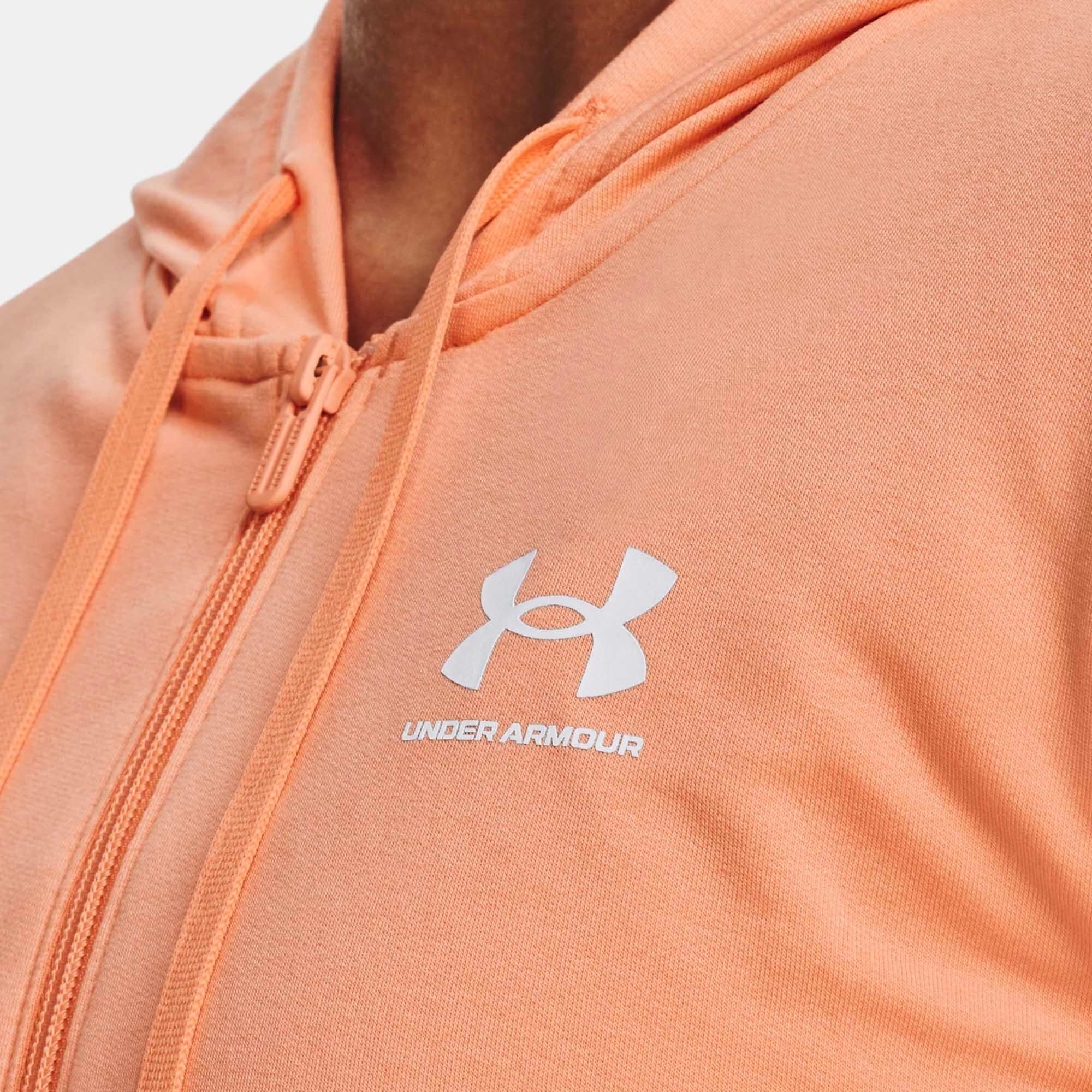 Sudadera con Cremallera Naranja Under Armour Rival Terry para Mujer 5/5