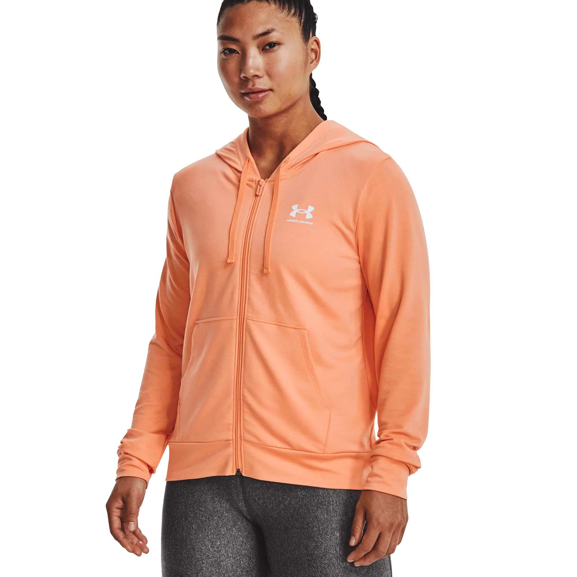 Sudadera con Cremallera Naranja Under Armour Rival Terry para Mujer 3/5
