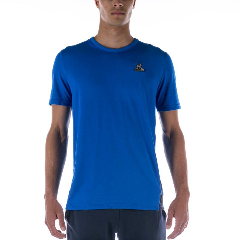 La Coq Sportif Tech Tee Ss N°1 M Blauw Overhemd Volwassenen